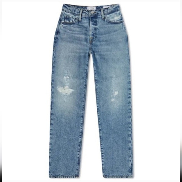 FRAME | Le Slouch Jeans Bluejay Rips Button Fly - Picture 3 of 16